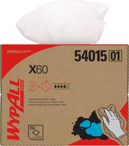 Wypall X60 White Pop-Up Box Washcloths #KC054015000