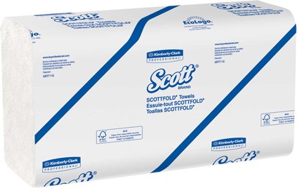 45957 SCOTT White Multifold Hand Towels, 25 x 175 Sheets #KC045957000