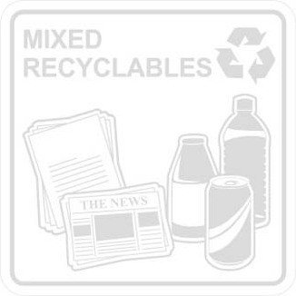 Étiquettes de recyclage Waste Watcher, Blanc-Transparent #BU102898000