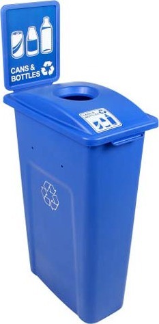 Waste Watcher Single Container for Cans & Bottle with Sign #BU101035000