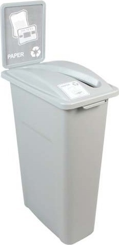 Waste Watcher Single Container for Paper, Grey #BU101039000