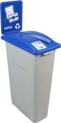 Waste Watcher Single Container for Paper, Grey #BU100949000