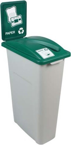 Waste Watcher Single Container for Paper, Grey #BU100950000