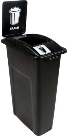 Waste Watcher Single Trash Container with Open Lid #BU101033000