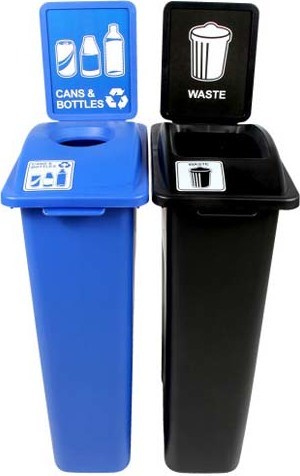 WASTE WATCHER Cans and Bottles Recycling Station 46 Gal #BU101052000