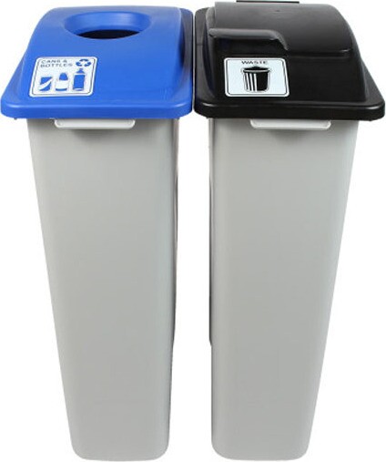 WASTE WATCHER Poubelles de recyclage des canettes et bouteilles 46 gal #BU100959000