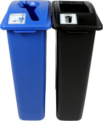 WASTE WATCHER Mixed Recycling Station 46 Gal #BU101045000 WASTE WATCHER Mixed Recycling Station 46 Gal #BU101045000