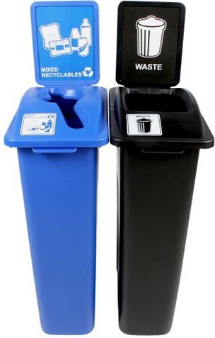 WASTE WATCHER Mixed Recycling Station 46 Gal #BU101050000 WASTE WATCHER Mixed Recycling Station 46 Gal #BU101050000