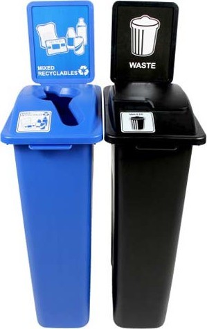 Duo contenants à recyclage mixte-déchet Waste Watcher, fermé #BU101051000