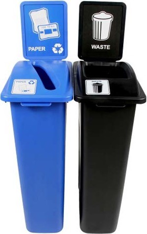 WASTE WATCHER Paper Waste Recycling Station 46 Gal #BU101054000 WASTE WATCHER Paper Waste Recycling Station 46 Gal #BU101054000