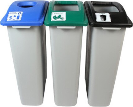 WASTE WATCHER Poubelles pour les déchets, canettes et compost 69 gal #BU100984000