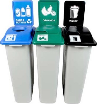 Trio Containers Cans, Organics and Waste Waste Watcher, Lift Lid #BU100997000
