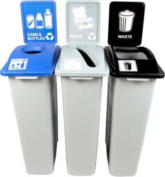 WASTE WATCHER Waste, Cans and Compost Recycling Station 69 Gal #BU100992000