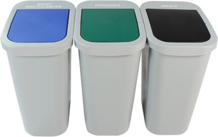 BILLI BOX 3-Stream Recycling Bins 30 Gal #BU100889000