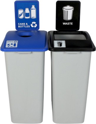 Duo contenants canettes et déchets Waste Watcher XL, 64 gal #BU101327000