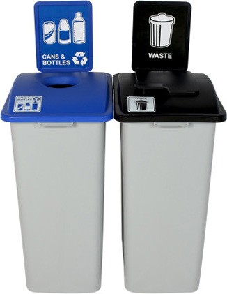 WASTE WATCHER Cans and Bottles Recycling Station 64 gal #BU101329000 WASTE WATCHER Cans and Bottles Recycling Station 64 gal #BU101329000