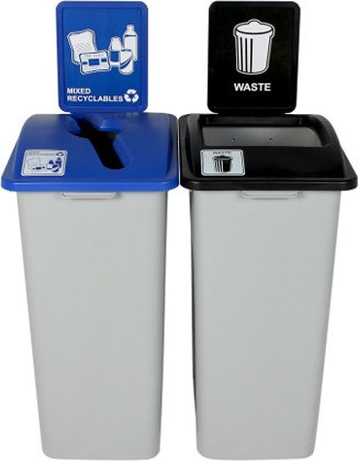 WASTE WATCHER Station de recyclage mixte avec panneau 64 gal #BU101323000 WASTE WATCHER Station de recyclage mixte avec panneau 64 gal #BU101323000