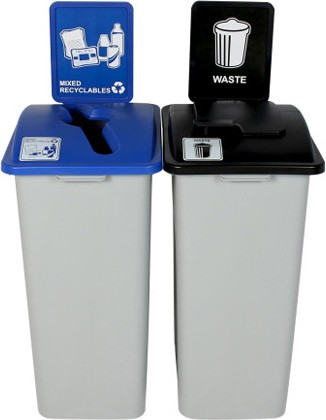 WASTE WATCHER Mixed Recycling Station with Panel 65 gal #BU101325000 WASTE WATCHER Mixed Recycling Station with Panel 65 gal #BU101325000