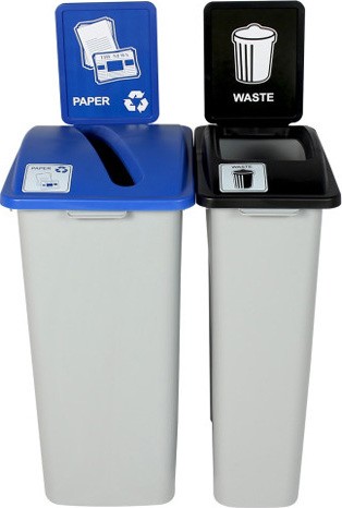 Duo contenants papier-déchet Waste Watcher XL, couvercle ouvert #BU101330000