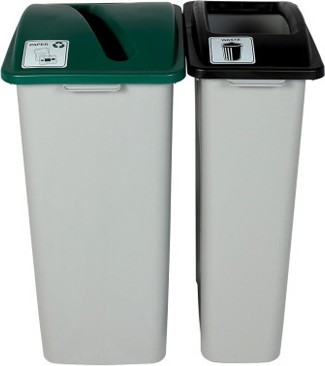 Duo contenants papier-déchet Waste Watcher XL, couvercle ouvert #BU101320000