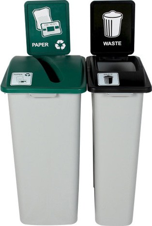 Duo contenants papier-déchet Waste Watcher XL, couvercle ouvert #BU101332000