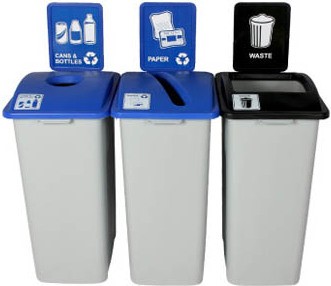 WASTE WATCHER XL Waste, Cans and Papers Recycling Station 87 Gal #BU101352000