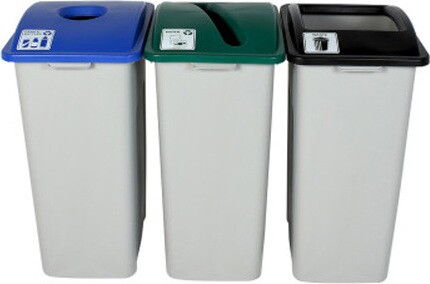 WASTE WATCHER XL Waste, Cans and Papers Recycling Station 87 Gal #BU101338000