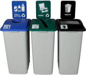 WASTE WATCHER XL Waste, Cans and Papers Recycling Station 87 Gal #BU101348000
