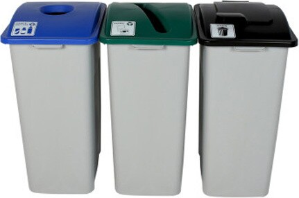 WASTE WATCHER XL Waste, Cans and Papers Recycling Station 87 Gal #BU101339000