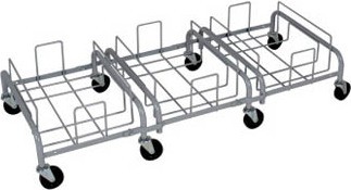 Chariots triple en acier pour contenants Waste Watcher XL #BU103867000 Chariots triple en acier pour contenants Waste Watcher XL #BU103867000