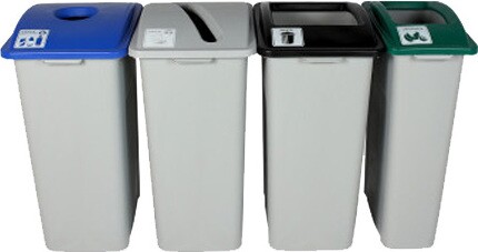 WASTE WATCHER 4-Stream Recycling Station 119 Gal #BU101357000