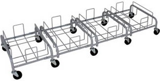 Chariots quadruple en acier pour contenants Waste Watcher XL #BU103869000