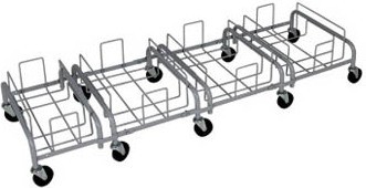 Combo quadruple chariots en acier pour contenants Waste Watcher XL #BU103742000