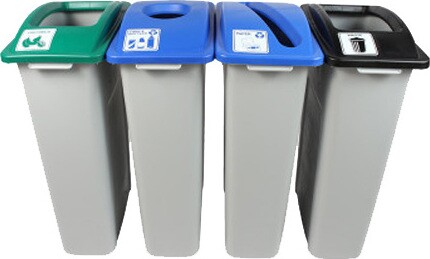 WASTE WATCHER 4-Stream Recycling Station 92 Gal #BU101004000