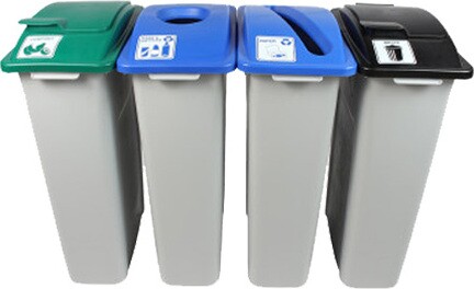 WASTE WATCHER 4-Stream Recycling Station 92 Gal #BU101001000 WASTE WATCHER 4-Stream Recycling Station 92 Gal #BU101001000