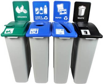 WASTE WATCHER Recycling Station with Panel 92 Gal #BU101009000