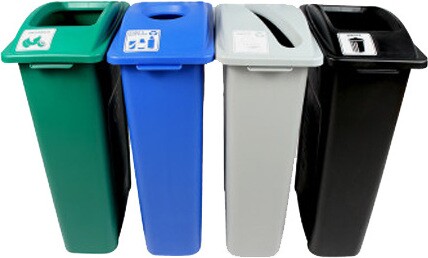 WASTE WATCHER Station 4 voies pour le recyclage 92 gal #BU101076000 WASTE WATCHER Station 4 voies pour le recyclage 92 gal #BU101076000