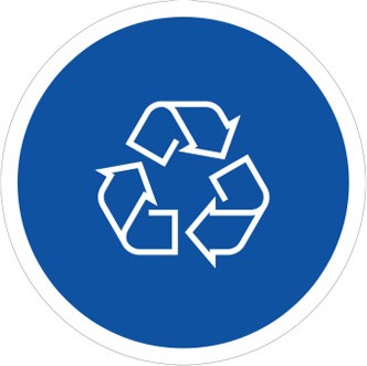 Étiquette de recyclage pour poubelle extérieure EURO #BU104395000
