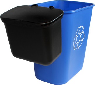 Contenant de recyclage et poubelle suspendue à couvercle OFFICE COMBO #BU101404000
