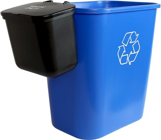 Recycling Container and Hanging Waste Basket with Lid OFFICE COMBO #BU101408000