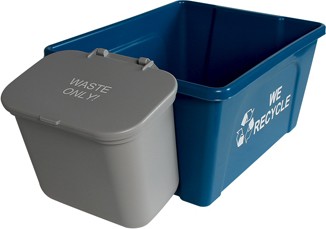 Contenant de recyclage et poubelle suspendue We Recycle OFFICE COMBO #BU101397000