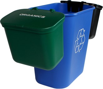 Recycling Container and Hanging Waste Basket Triple OFFICE COMBO #BU101407000