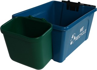 Contenant de recyclage et poubelle suspendue Triple We Recycle #BU101401000