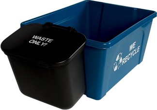 Contenant de recyclage et poubelle suspendue We Recycle, 12/paquet #BU101419000