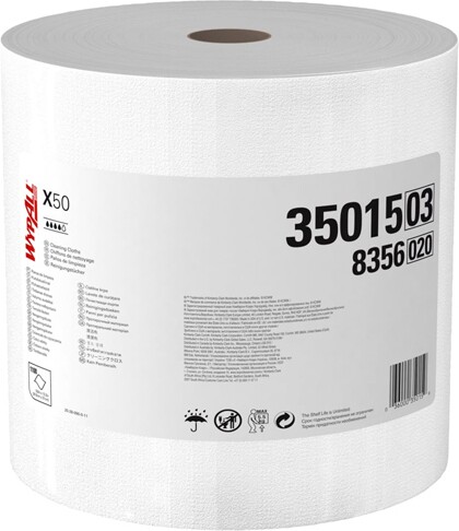 35015 Wypall X50 White Cleaning Cloths in Roll #KC035015000