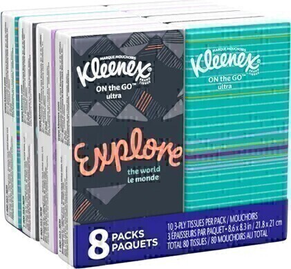 46651 KLEENEX Facial Tissues, 3 Ply, 96 x 10 Sheets #KC046651000