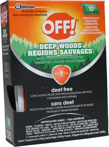 OFF! DEEP WOODS Body Insect Repellent Towelettes #SJ300002624