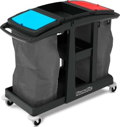 Janitor Cart with Shelf Storage and Two Cleaning Bag ECO-MATIC EM4 #NA802807500
