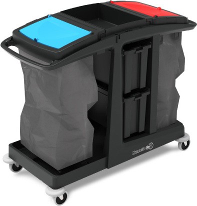 Janitor Cart with Storage Bins and Two Cleaning Bag ECO-MATIC EM6 #NA802808000