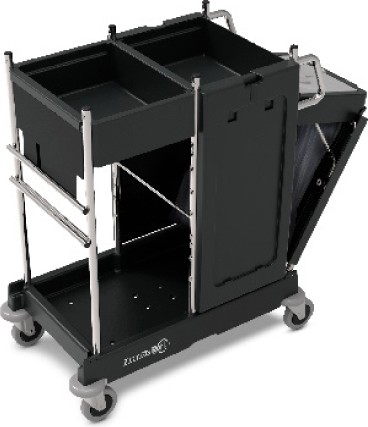 Chariot de concierge avec étagères et sac de ménage PRO-Matic PM11 #NA909297000 Chariot de concierge avec étagères et sac de ménage PRO-Matic PM11 #NA909297000
